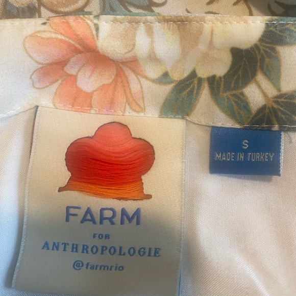 FARM Rio Cream Floral Blouse with Peach and Teal Accents - Picture 3 of 4